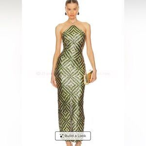 Camila Coelho Green Geometric Pattern Dress